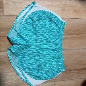 Nike Teal and White Dri-FIT Shorts